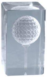 2100-06 Golf Trofeo CUBO CRISTAL 8CM